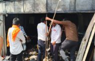 उमरखेडमध्ये पोलीस स्टेशनसमोरील गादी दुकानाला भीषण आग;लाखोंचे नुकसान